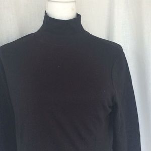 NWT Black Ribbed Mock Turtleneck Top
